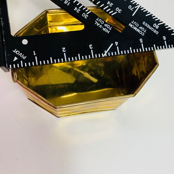 Pair Of Nesting Brass Octagonal Planters With Handles Bowl Basket VTG 60s - Picture 11 of 16